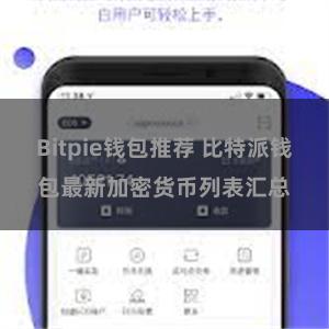 Bitpie钱包推荐 比特派钱包最新加密货币列表汇总