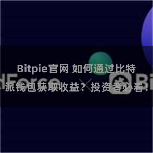 Bitpie官网 如何通过比特派钱包获取收益？投资者必看！