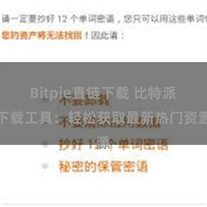 Bitpie直链下载 比特派下载工具：轻松获取最新热门资源