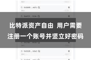 比特派资产自由  用户需要注册一个账号并竖立好密码